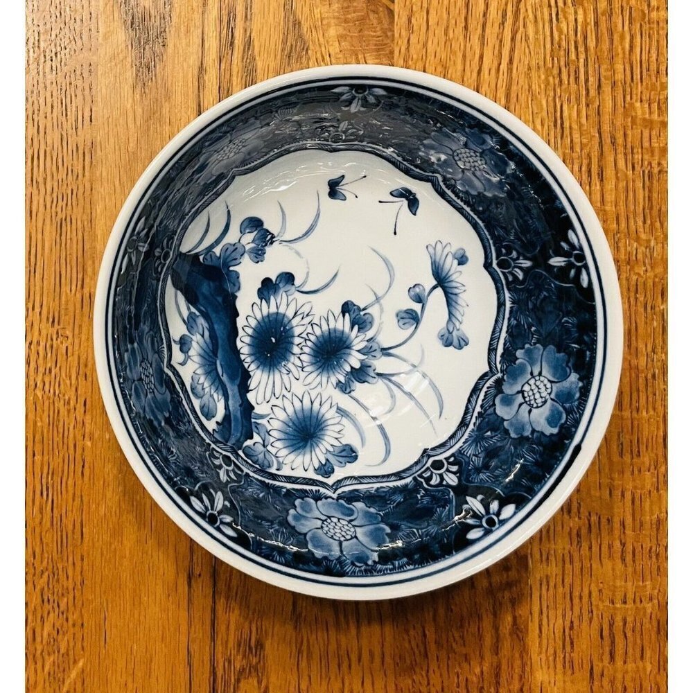 Knobler Japan Blue White Small Bowl Floral